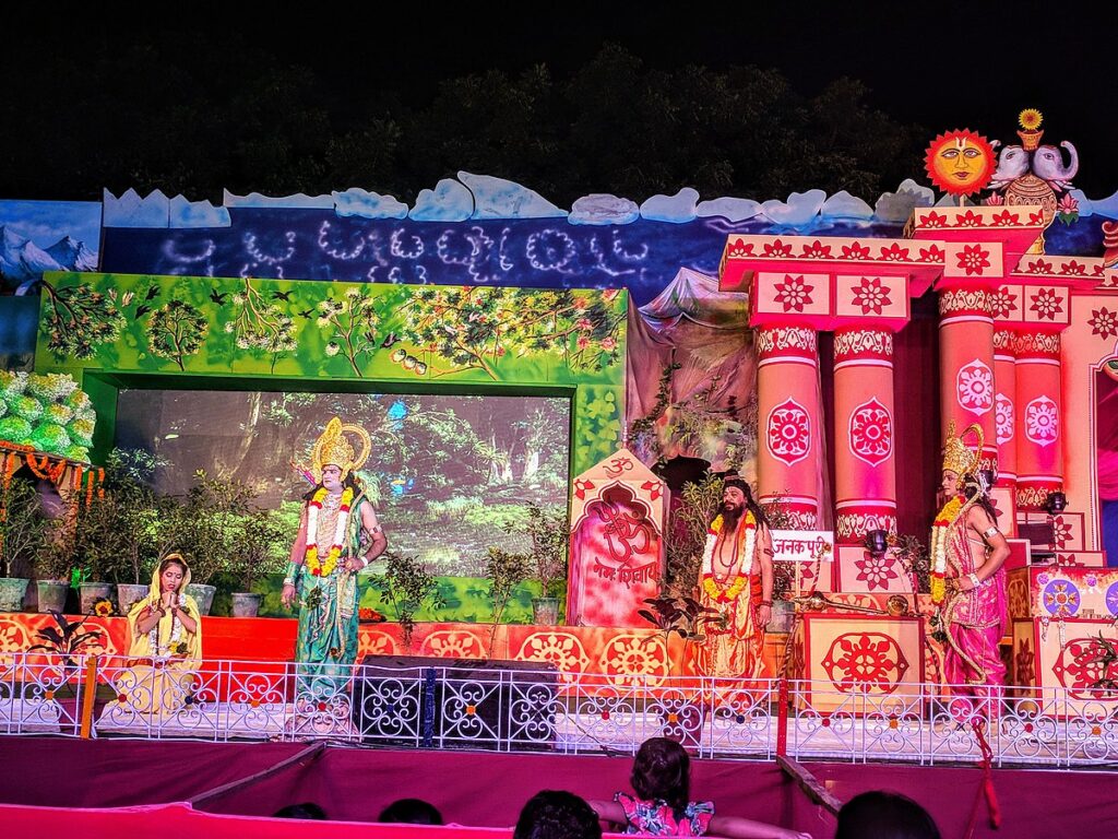 Audience at Delhi's Red Fort enjoying a grand Ramlila, Cultural Heritage of India