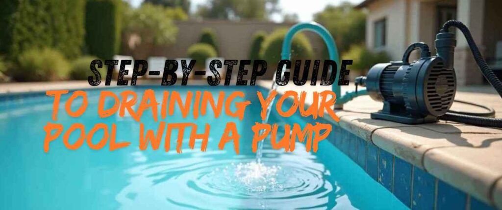 pool maintenance setup using pump and hose to drain pool water safely