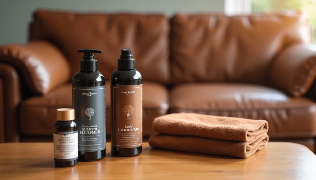 Leather care products including cleaner, conditioner, and spray