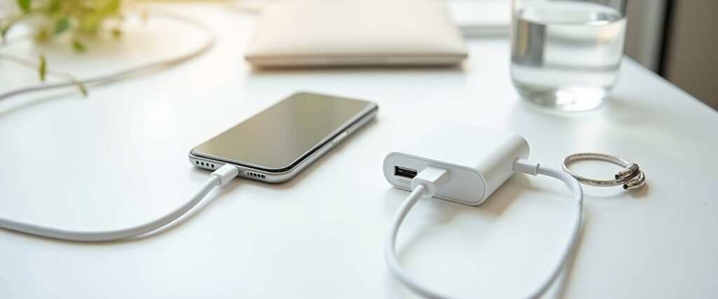 phone charger safety for kids: Visual checklist of phone charger safety for kids tips including quality cords and hard surfaces