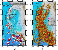 Seismic activity map showing earthquake epicenters and intensity distribution